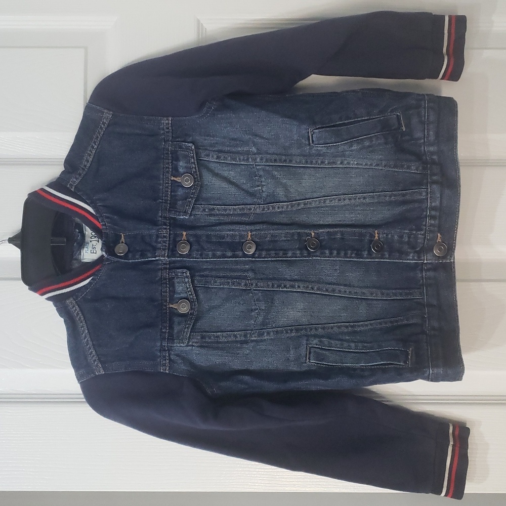 The Children's Place Blue Denim Kids Jacket with Navy Sleeves